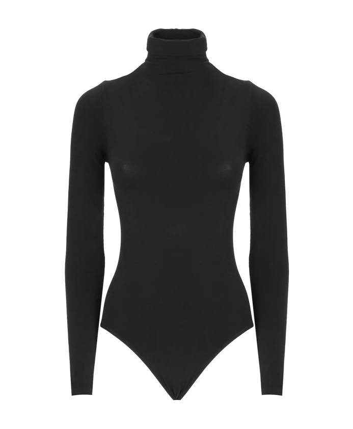 Черная хлопковая блузка с высоким воротником Wolford, черный
Черная хлопковая блузка с высоким воротником Wolford, черный