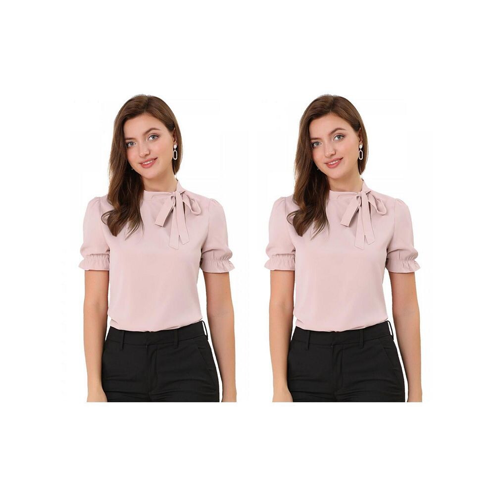 2 упаковки женских топов с галстуком-бабочкой, элегантная офисная блузка с короткими рукавами ALLEGRA K, розовый
2 упаковки женских топов с галстуком-бабочкой, элегантная офисная блузка с короткими рукавами ALLEGRA K, розовый
