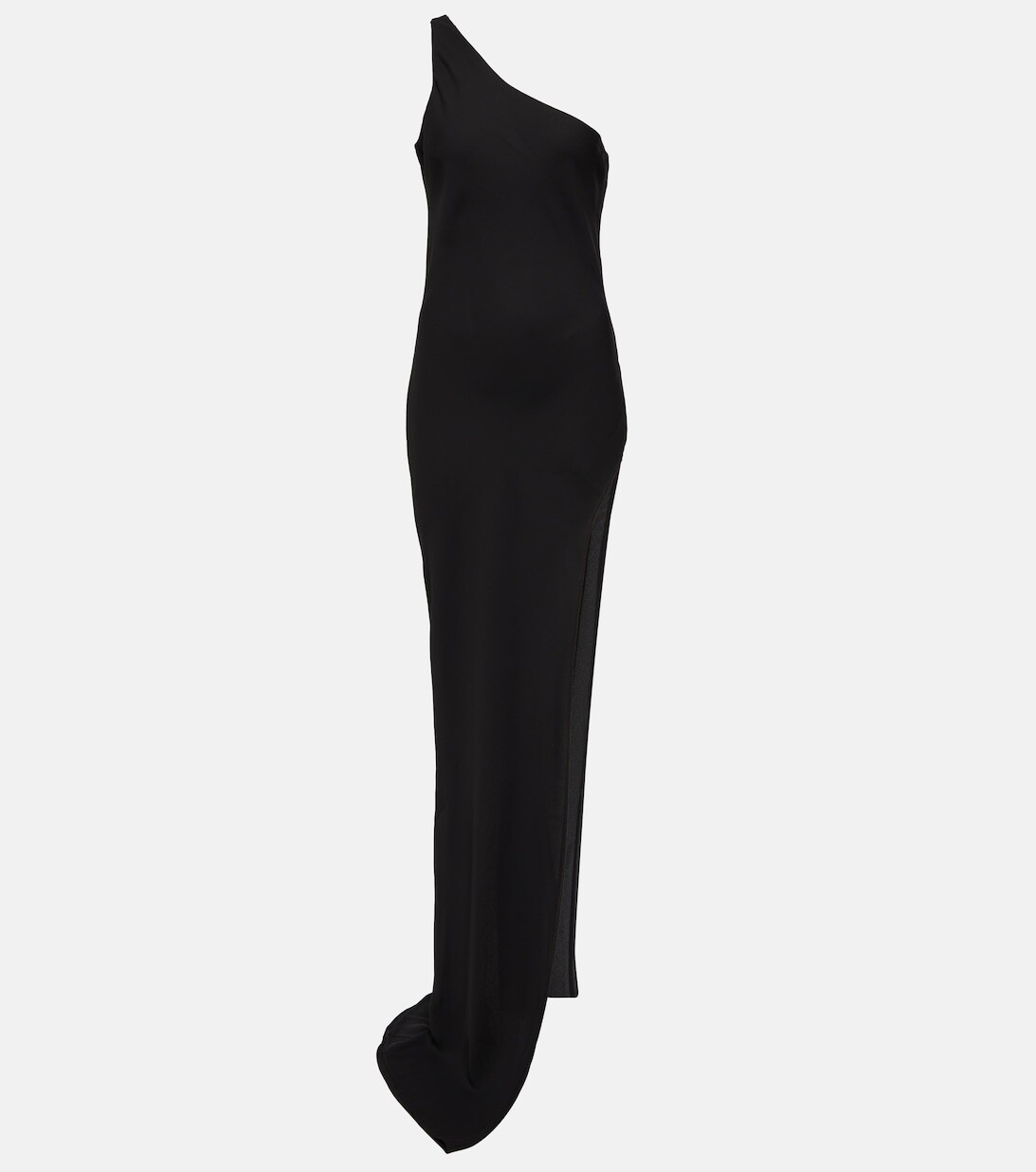 Платье макси из шифона на одно плечо MÔNOT, черный 
Платье макси из шифона на одно плечо MÔNOT, черный