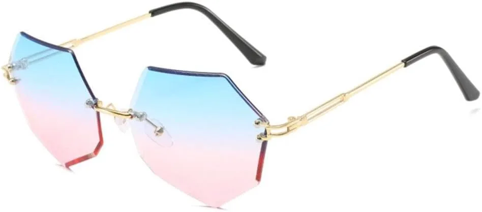Модные солнцезащитные очки без оправы для женщин, винтажные солнцезащитные очки для женщин, очки из сплава, защита от ультрафиолета UV400 MTZJH, Blue Pink
Модные солнцезащитные очки без оправы для женщин, винтажные солнцезащитные очки для женщин, очки из сплава, защита от ультрафиолета UV400 MTZJH, Blue Pink