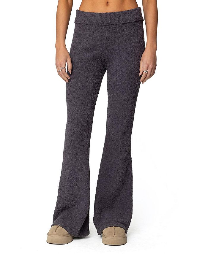 Плюшевые расклешенные брюки Edikted, серый
Плюшевые расклешенные брюки Edikted, серый