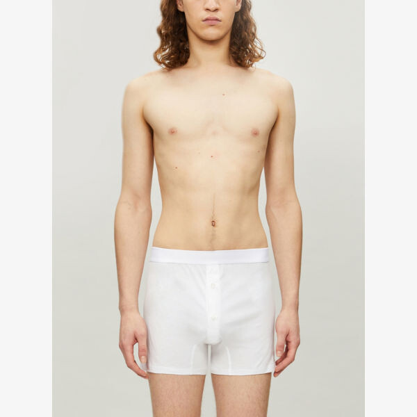 Тонкие боксеры на двух пуговицах Sunspel, белый
Тонкие боксеры на двух пуговицах Sunspel, белый