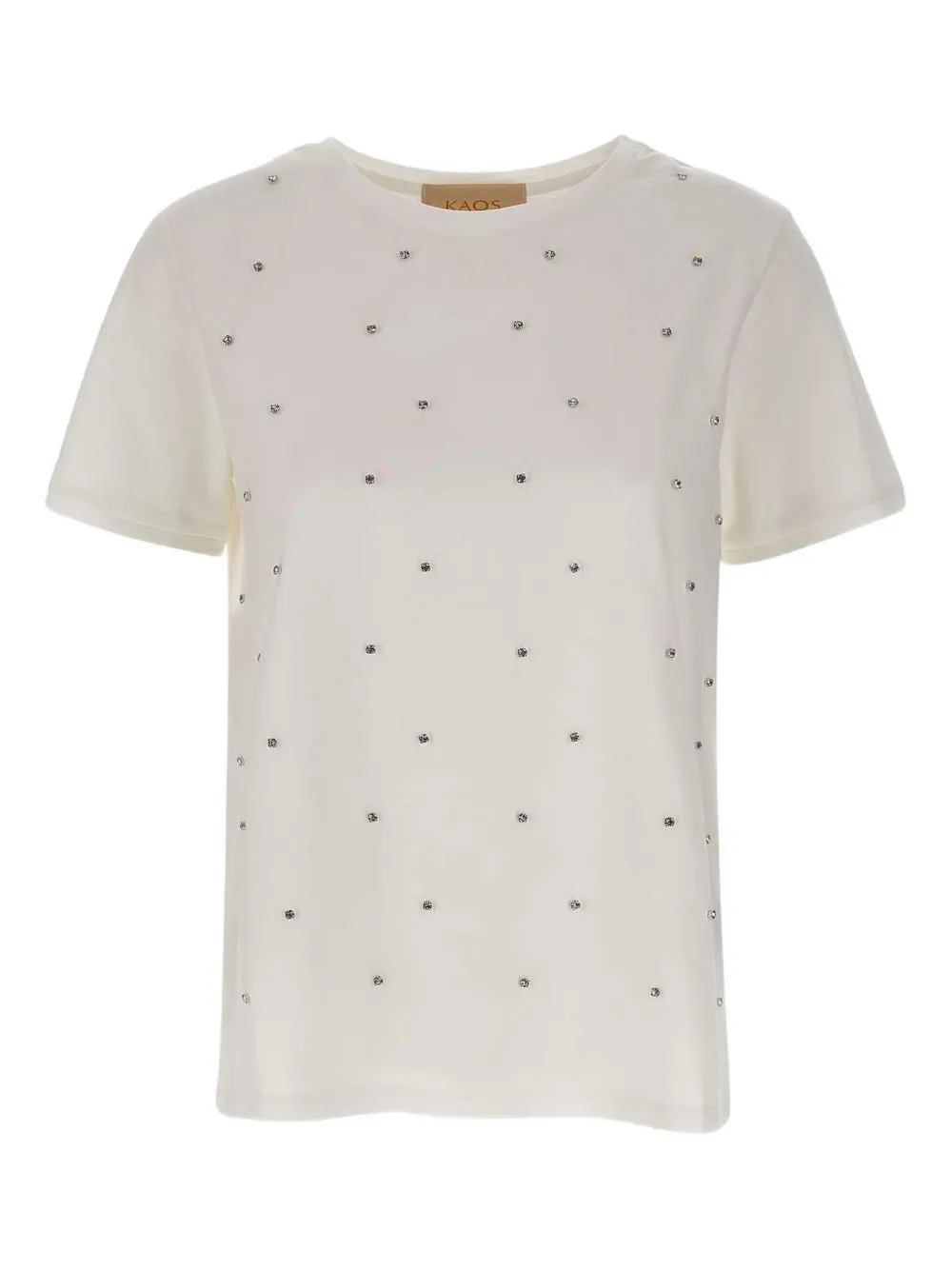 Футболка с круглым вырезом, украшенная кристаллами kaos, нейтральный
Футболка с круглым вырезом, украшенная кристаллами kaos, нейтральный
