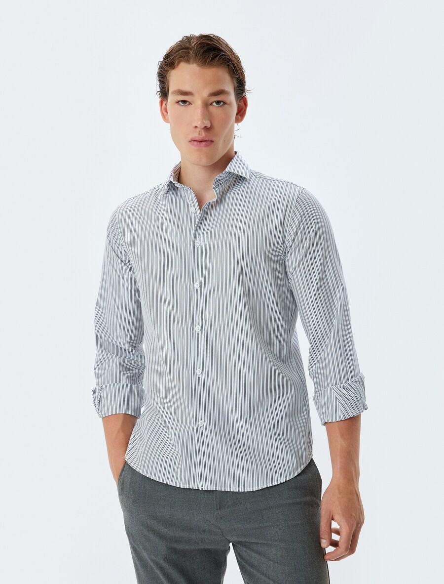 Рубашка обычного кроя на пуговицах Koton, антрацит 
Рубашка обычного кроя на пуговицах Koton, антрацит