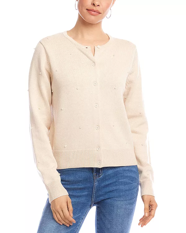 Кардиган с отделкой из искусственного жемчуга Karen Kane, белый
Кардиган с отделкой из искусственного жемчуга Karen Kane, белый