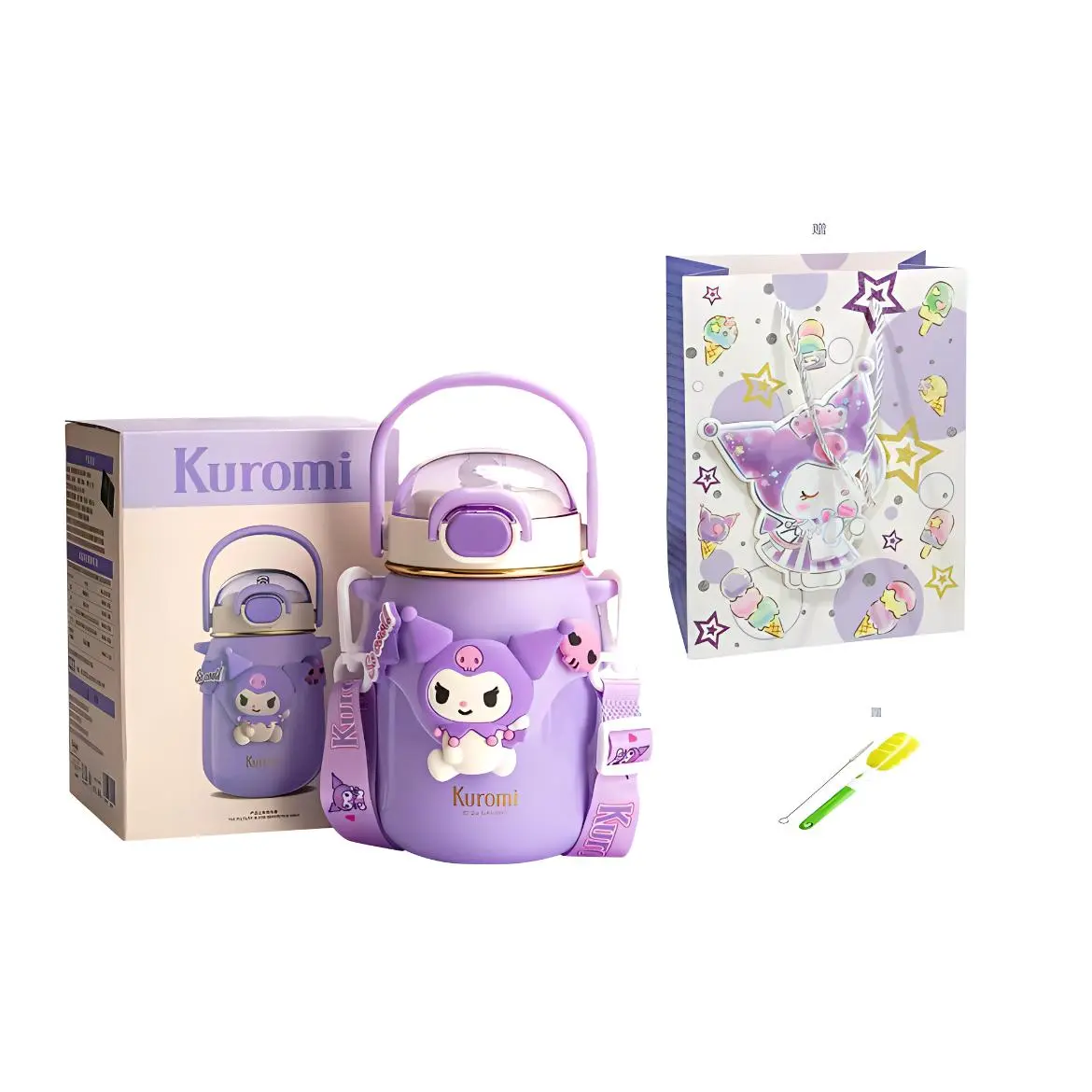 Бутылка для воды Cinnamoroll/Kuromi/My Melody Collection Big Belly 700ML Sanrio, Kuromi+Cup Cleaning Brush+Shopping Bag
Бутылка для воды Cinnamoroll/Kuromi/My Melody Collection Big Belly 700ML Sanrio, Kuromi+Cup Cleaning Brush+Shopping Bag