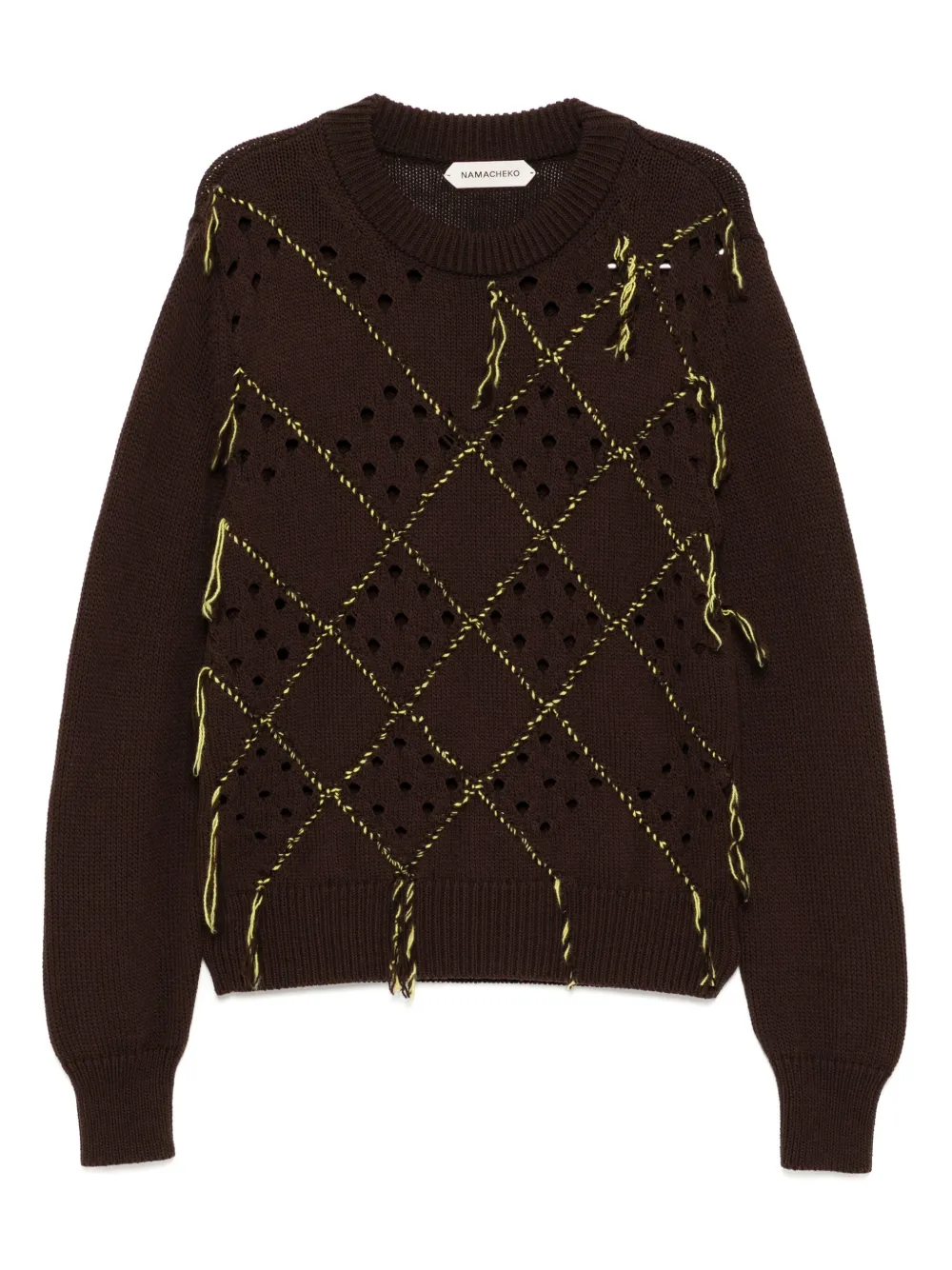 Джемпер вязки интарсия с круглым вырезом Namacheko, коричневый
Джемпер вязки интарсия с круглым вырезом Namacheko, коричневый