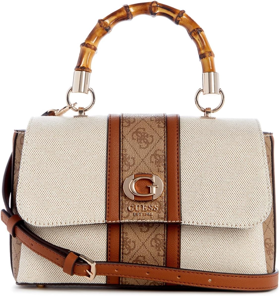 Сумка GUESS Kerima Bamboo Top Handle Flap, Natural/Coal Logo
Сумка GUESS Kerima Bamboo Top Handle Flap, Natural/Coal Logo