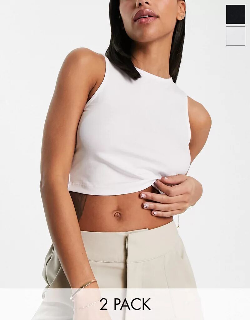 Комплект супер укороченных черно-белых топов с высоким воротником ASOS Design (2 пары)
Комплект супер укороченных черно-белых топов с высоким воротником ASOS Design (2 пары)