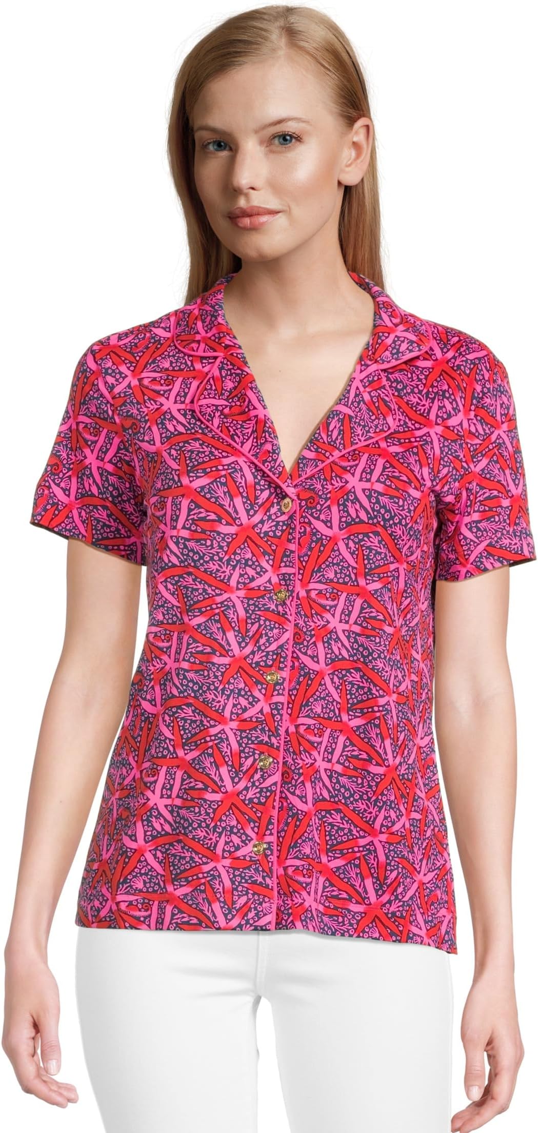 Топ Lilly Pulitzer Pajama Knit Short Sleeve Button-Up Top, цвет Passion Fruit Pink Star Searching
Топ Lilly Pulitzer Pajama Knit Short Sleeve Button-Up Top, цвет Passion Fruit Pink Star Searching