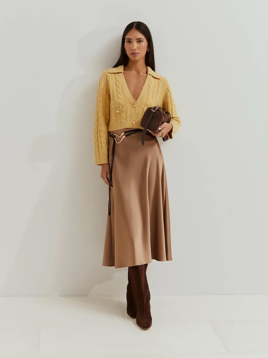 Миди-юбка А-силуэта из атласа Lion of Porches, бежевый
Миди-юбка А-силуэта из атласа Lion of Porches, бежевый