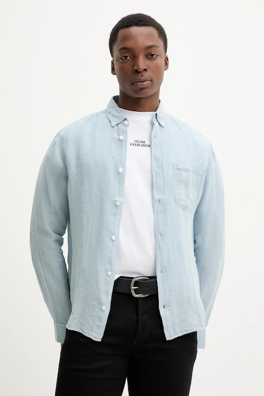 Льняная рубашка Hugo, синий 
Льняная рубашка Hugo, синий