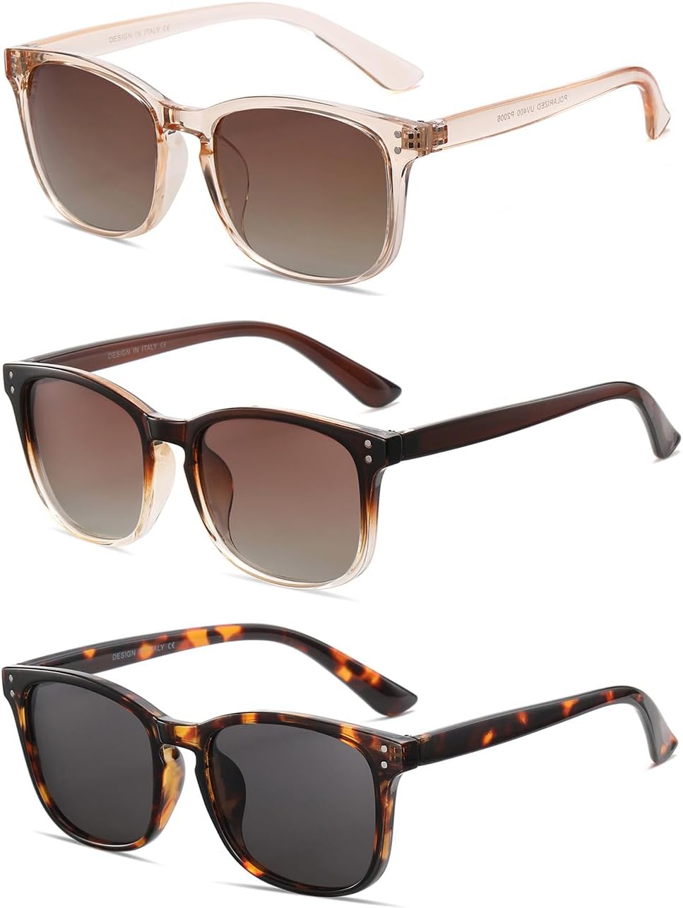 Поляризованные солнцезащитные очки для женщин в классическом ретро-стиле с модным дизайном, защита от УФ-излучения UV 400 (3 шт.) NCLLCE, A3 Transparent Brown+brown Gradient+dark Tortoise Grey(3 Pack)
Поляризованные солнцезащитные очки для женщин в классическом ретро-стиле с модным дизайном, защита от УФ-излучения UV 400 (3 шт.) NCLLCE, A3 Transparent Brown+brown Gradient+dark Tortoise Grey(3 Pack)
