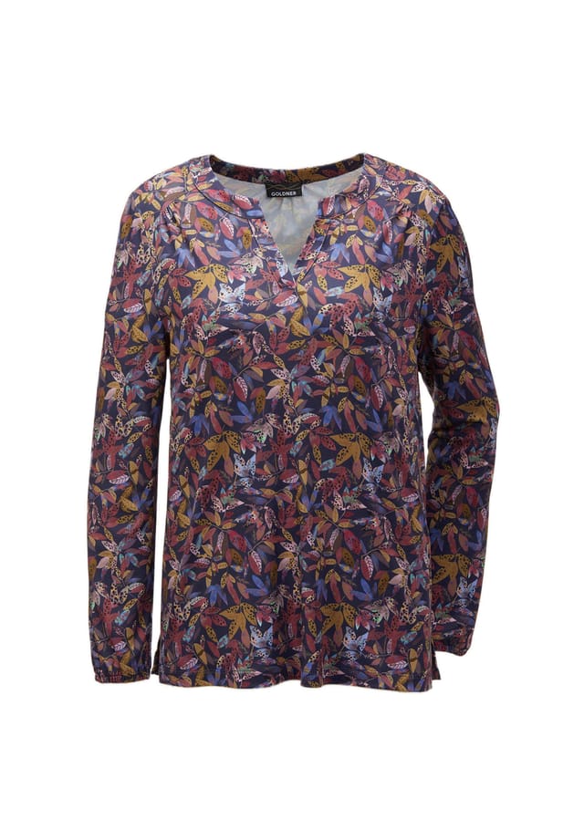 Короткий размер: блузка-рубашка женственного кроя Goldner, мультиколор
Короткий размер: блузка-рубашка женственного кроя Goldner, мультиколор