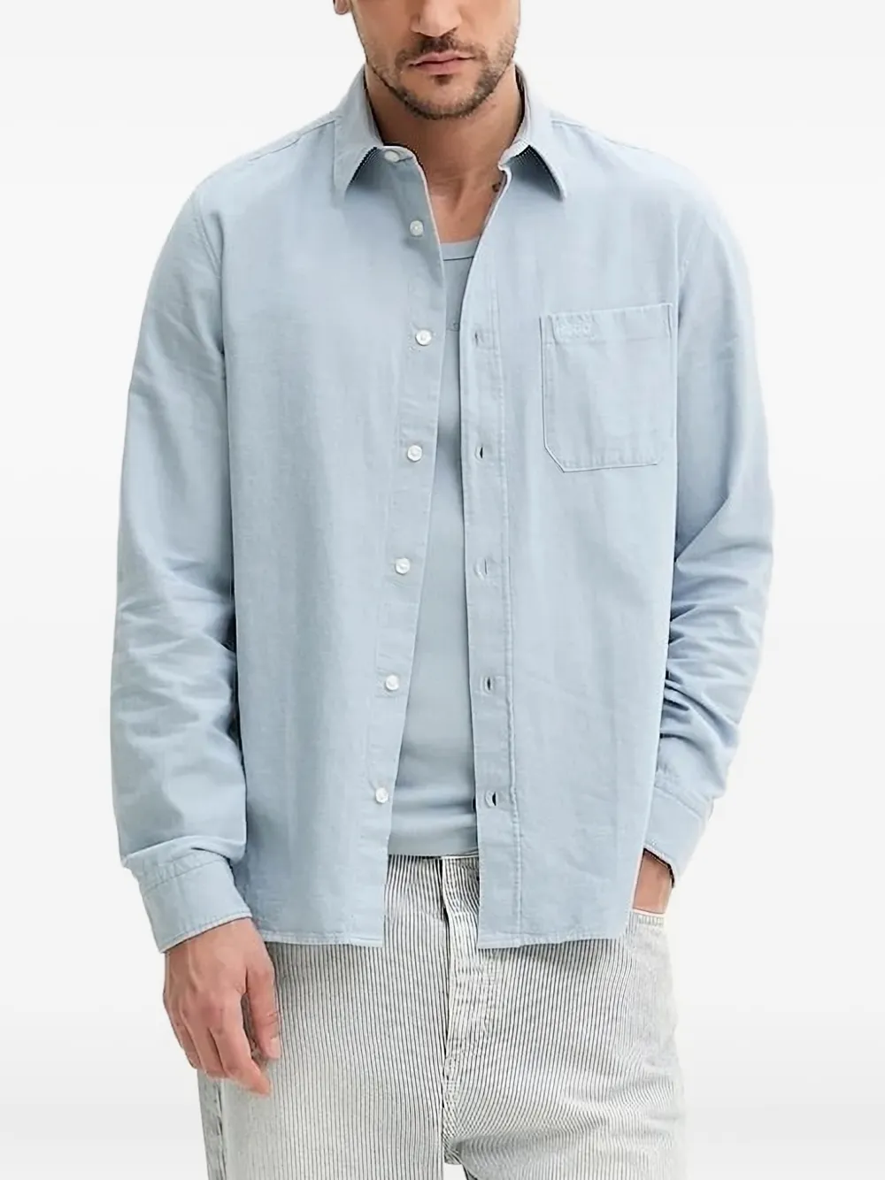 Рубашка с длинными рукавами и вышитыми карманами HUGO, синий
Рубашка с длинными рукавами и вышитыми карманами HUGO, синий