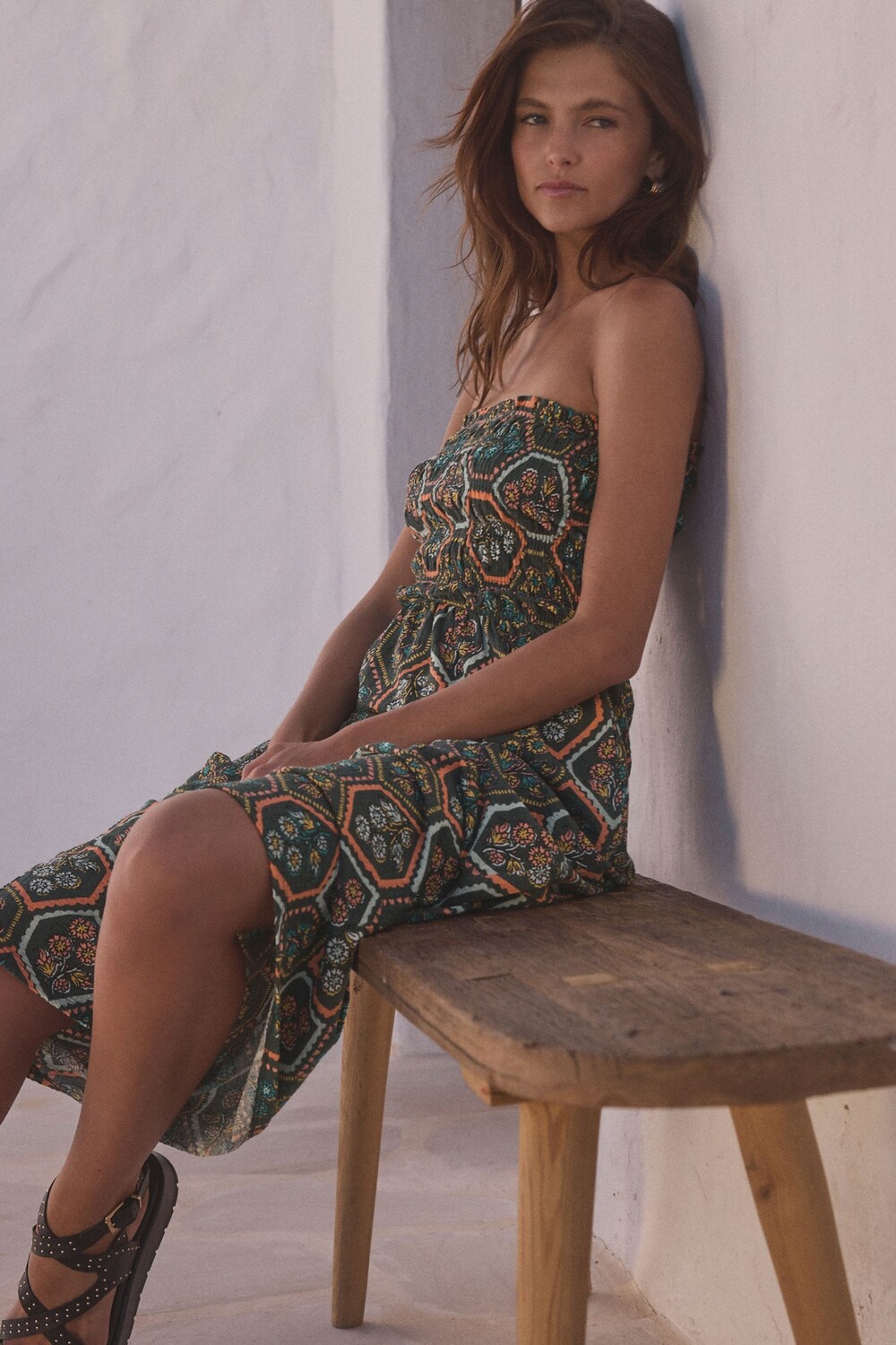 Платье миди бандо с фактурным хлопковым трикотажем Next, синий
Платье миди бандо с фактурным хлопковым трикотажем Next, синий