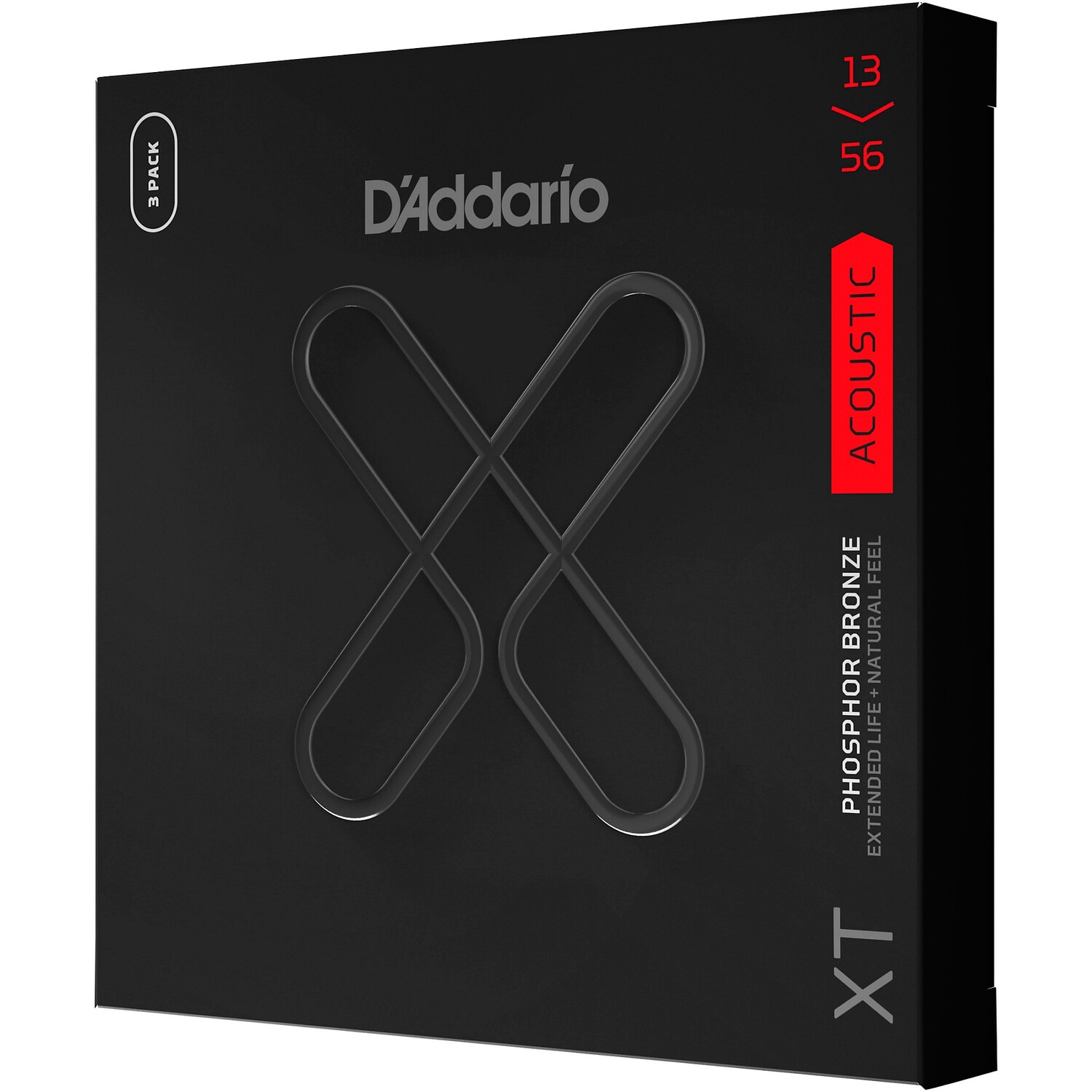 Струны D'Addario XT для акустической гитары из фосфористой бронзы, средние, 13–56, набор из 3 штук 
Струны D'Addario XT для акустической гитары из фосфористой бронзы, средние, 13–56, набор из 3 штук