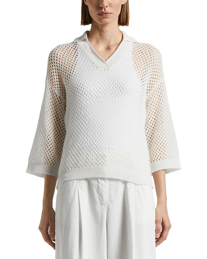 Вязаный поло-кимоно свитер Peserico, коричневый/бежевый
Вязаный поло-кимоно свитер Peserico, коричневый/бежевый