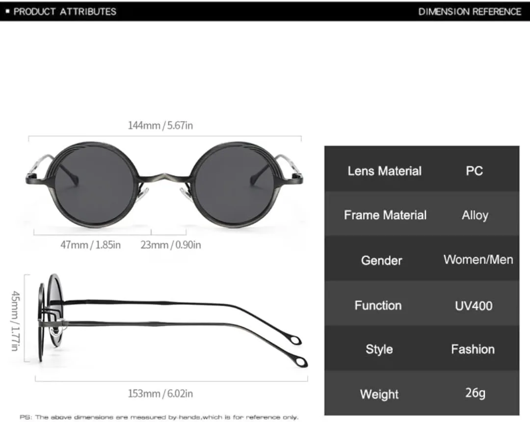 Солнцезащитные очки для женщин и мужчин в стиле ретро, классические, металлические, маленькие, круглые, панк, прозрачные, UV400 (бронзовый) TVTBBVV, Bronze Tea
Солнцезащитные очки для женщин и мужчин в стиле ретро, классические, металлические, маленькие, круглые, панк, прозрачные, UV400 (бронзовый) TVTBBVV, Bronze Tea