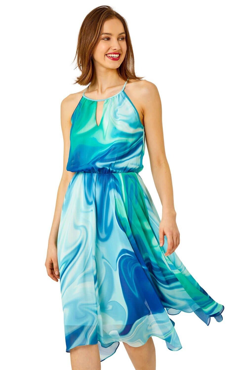 Шифоновое платье миди с бретелькой Tie Dye Roman, синий
Шифоновое платье миди с бретелькой Tie Dye Roman, синий