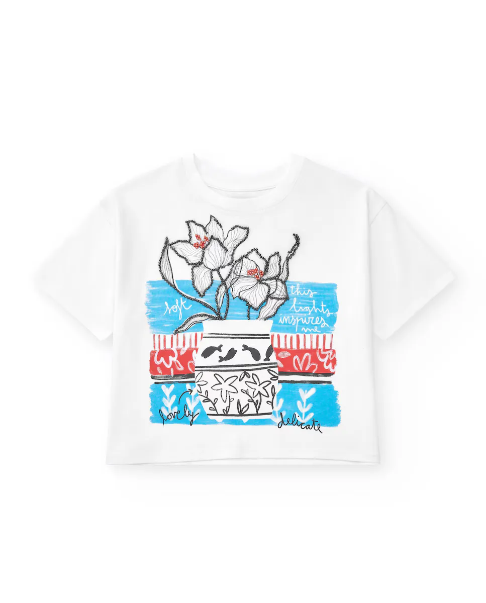 Футболка для девочки с короткими рукавами и принтом спереди Tuc tuc, белый
Футболка для девочки с короткими рукавами и принтом спереди Tuc tuc, белый