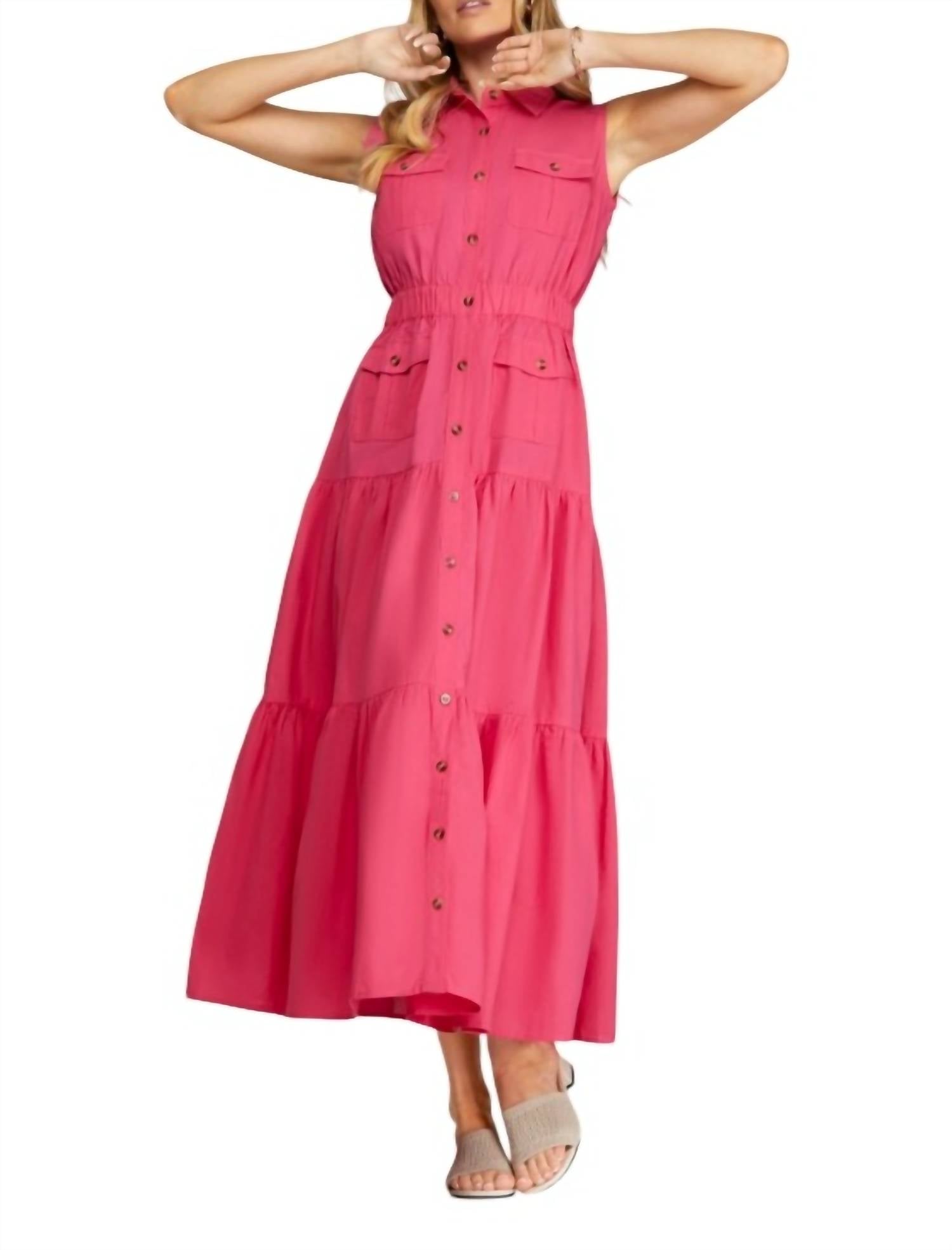 Платье макси с пуговицами и ярусами SHE + SKY, красный
Платье макси с пуговицами и ярусами SHE + SKY, красный