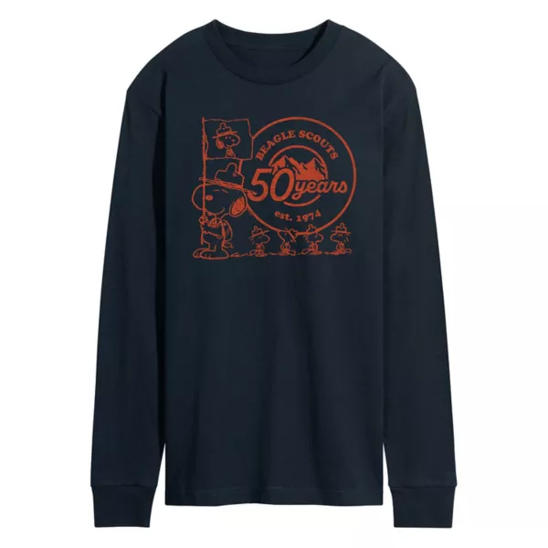 Мужская футболка с длинным рукавом и графическим логотипом скаутского флага Peanuts Beagle Licensed Character, синий
Мужская футболка с длинным рукавом и графическим логотипом скаутского флага Peanuts Beagle Licensed Character, синий