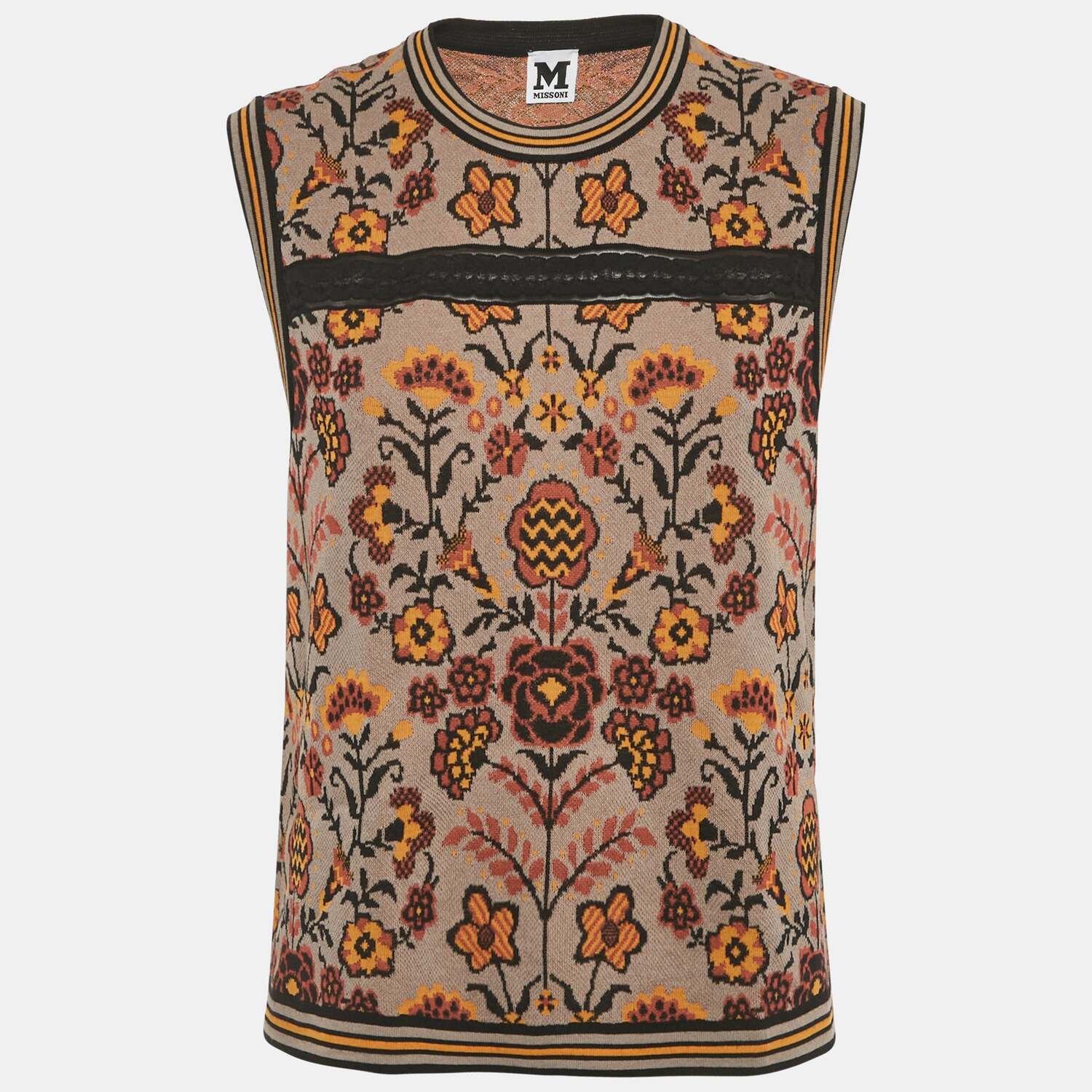 M Missoni Серый вязаный топ без рукавов с узором
M Missoni Серый вязаный топ без рукавов с узором