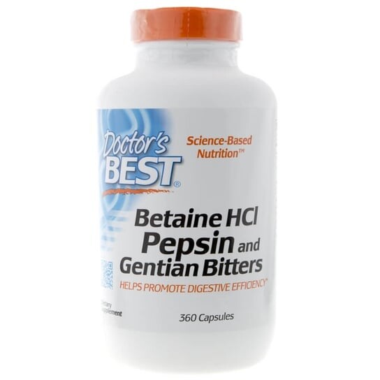 Doctor's Best, Биологически активная добавка Betaine Hcl Pepsin & Gentian Bitters, 360 капсул
Doctor's Best, Биологически активная добавка Betaine Hcl Pepsin & Gentian Bitters, 360 капсул