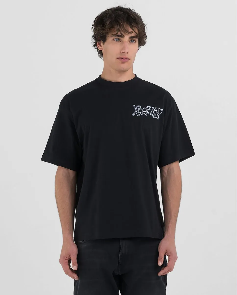 Мужская футболка с французским рукавом и круглым вырезом Replay, черный
Мужская футболка с французским рукавом и круглым вырезом Replay, черный