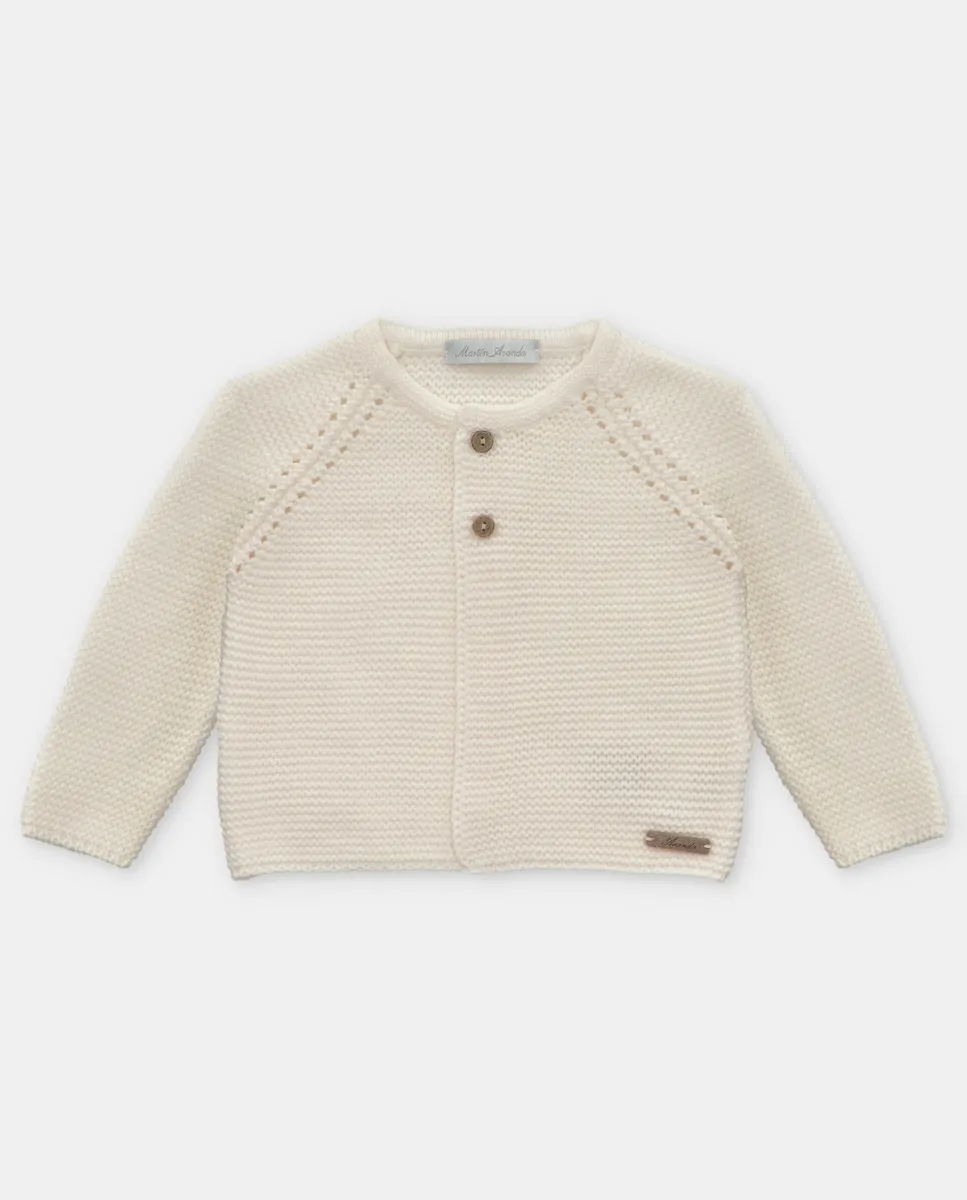 Детская вязаная жакетка с ажурными деталями цвета песка Martín Aranda
Детская вязаная жакетка с ажурными деталями цвета песка Martín Aranda
