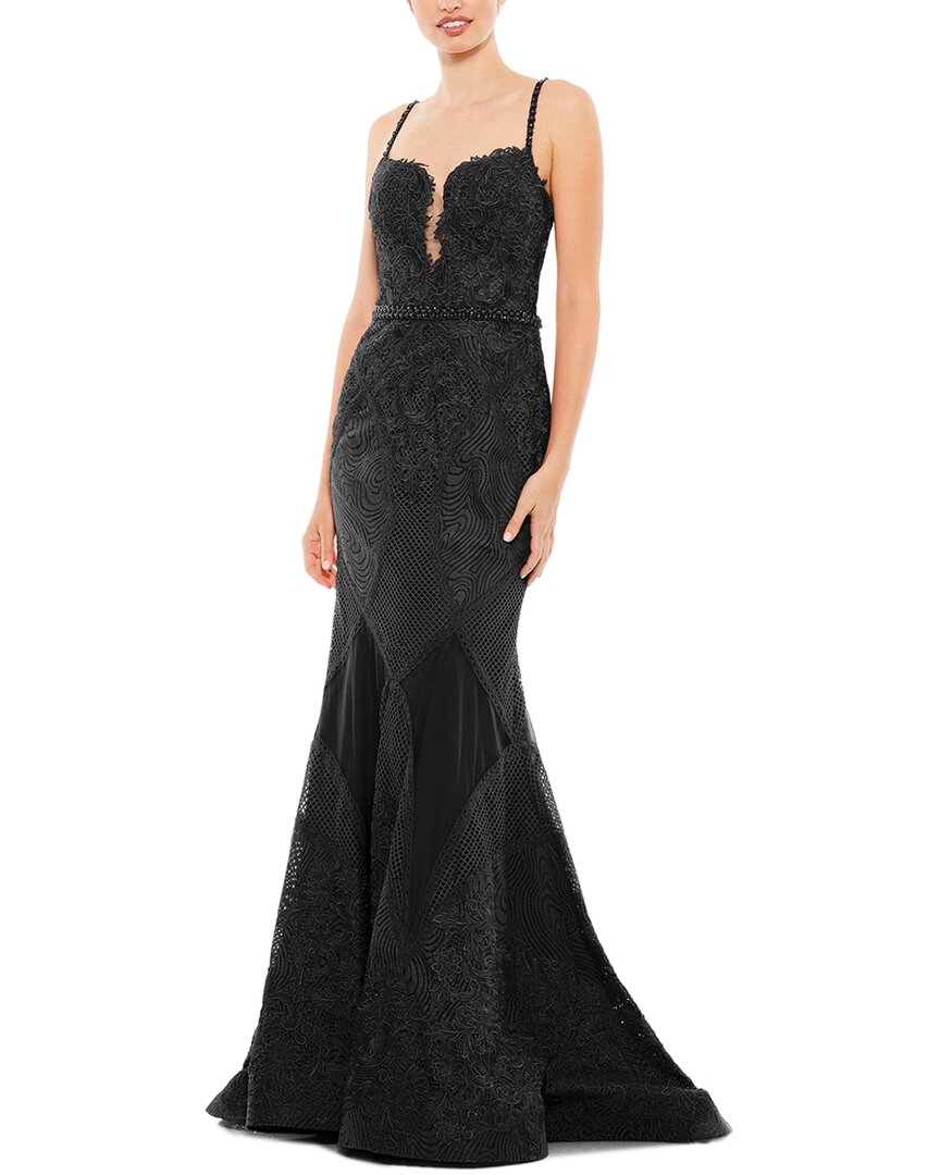Вышитое платье Mac Duggal с глубоким вырезом и расклешенным подолом, черный
Вышитое платье Mac Duggal с глубоким вырезом и расклешенным подолом, черный
