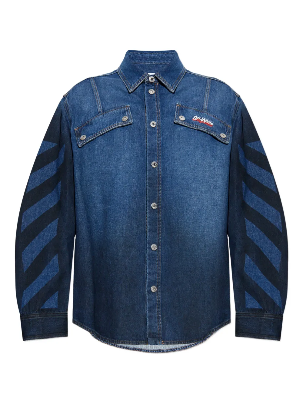 Рубашка с карманом в елочку Off-White, синий
Рубашка с карманом в елочку Off-White, синий