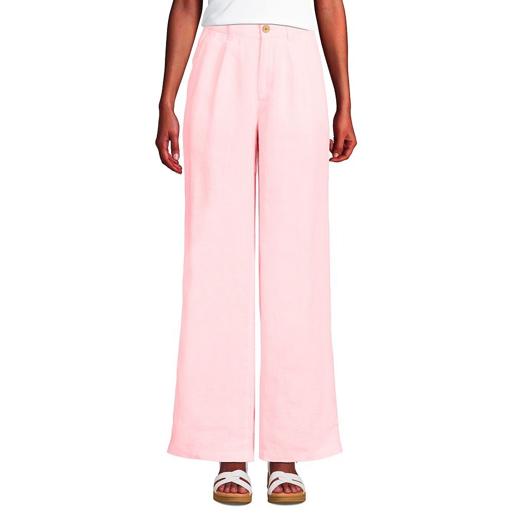 Женские льняные брюки со складками и высокой посадкой Lands End Lands' End, цвет Simply Pink Linen 
Женские льняные брюки со складками и высокой посадкой Lands End Lands' End, цвет Simply Pink Linen