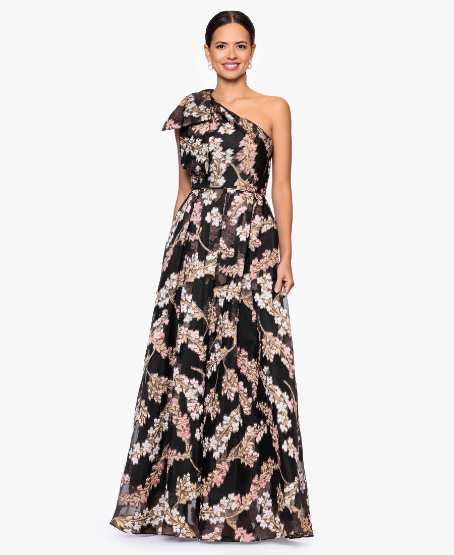 Укороченное длинное платье на одно плечо с цветочным принтом Betsy & Adam, Black/rose Gold
Укороченное длинное платье на одно плечо с цветочным принтом Betsy & Adam, Black/rose Gold