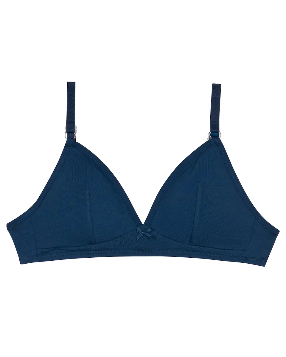 Гладкий бюстгальтер для девочек без косточек и съемных чашек Dim, темно-синий