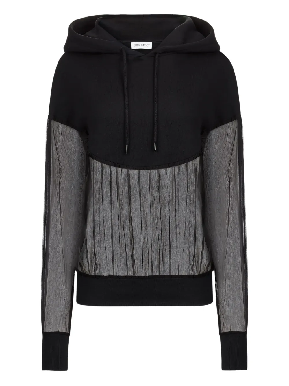 Худи с шифоновыми вставками Nina Ricci, черный
Худи с шифоновыми вставками Nina Ricci, черный