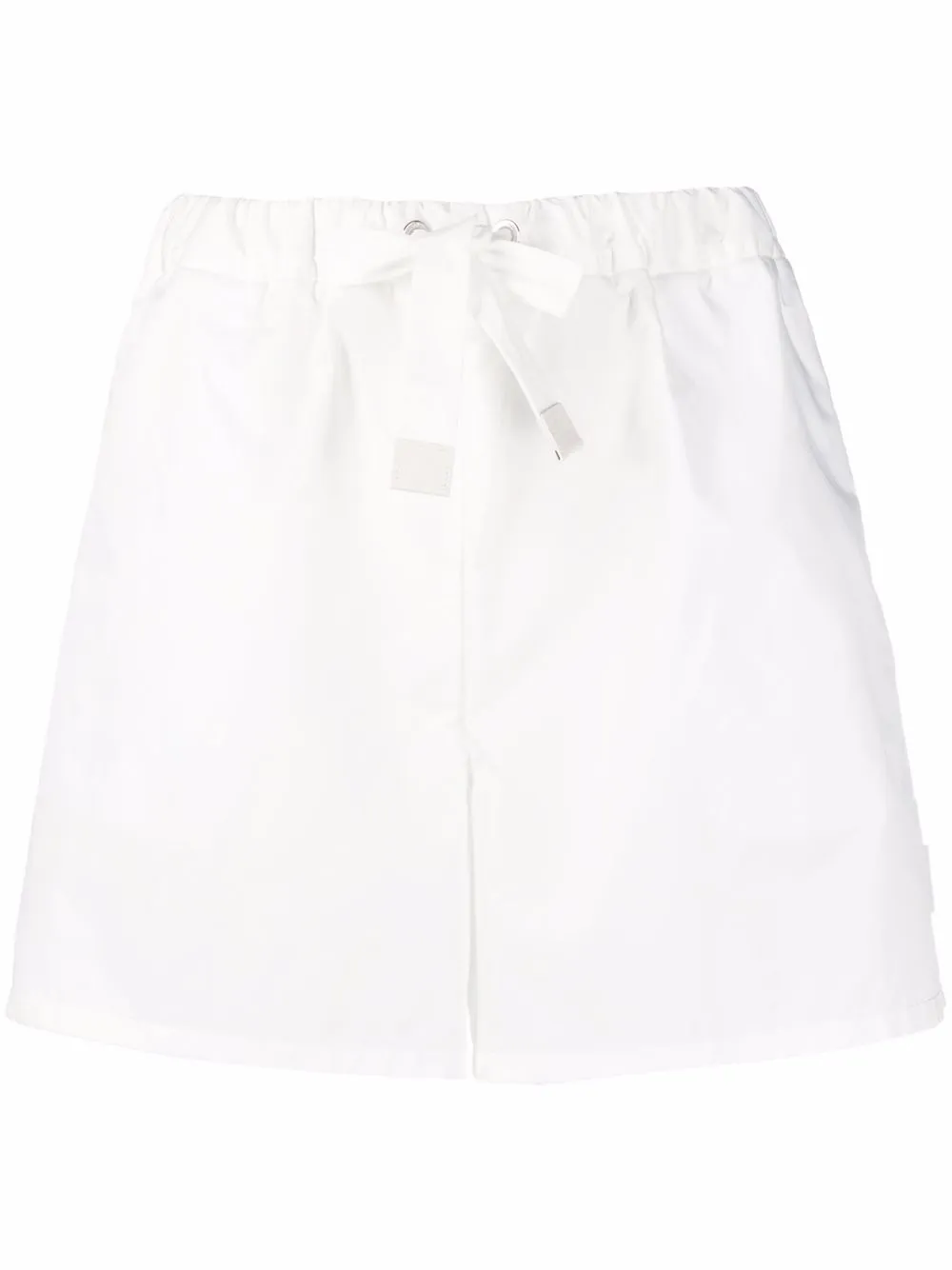 Шорты с завышенной талией и кулиской MONCLER, белый 
Шорты с завышенной талией и кулиской MONCLER, белый