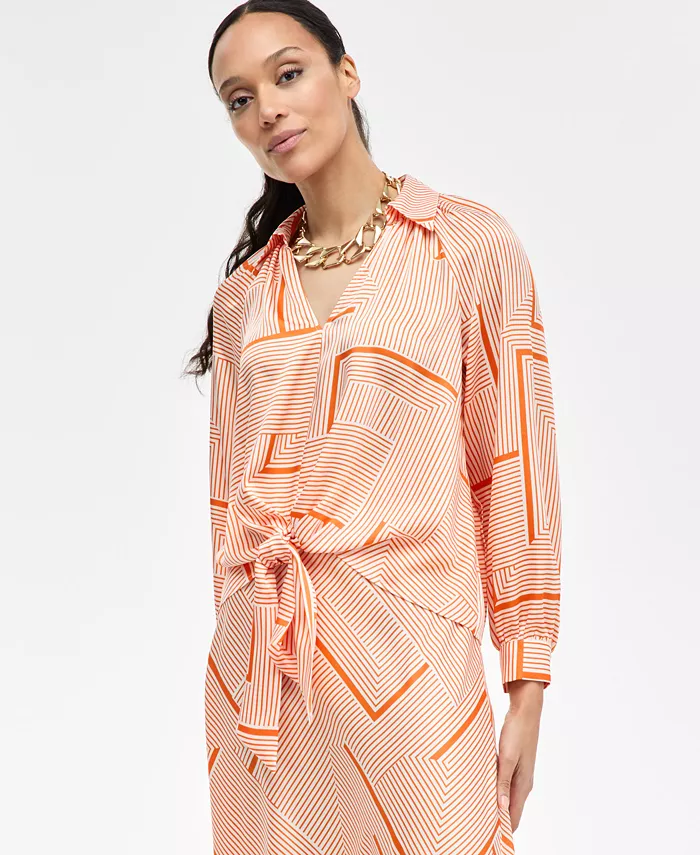 Женская блузка с принтом и завязкой спереди I.N.C. International Concepts, оранжевый
Женская блузка с принтом и завязкой спереди I.N.C. International Concepts, оранжевый