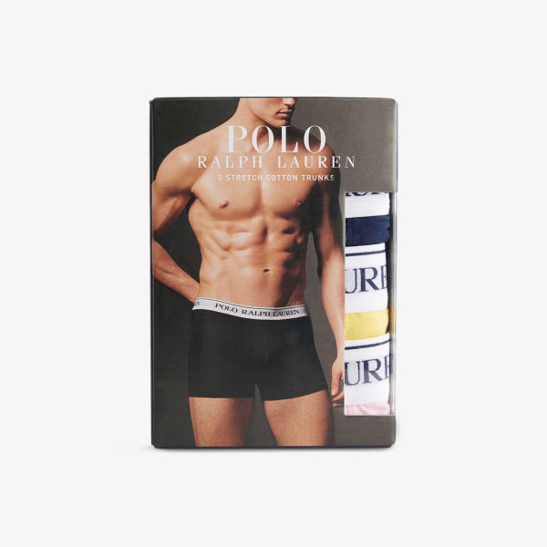 Трусы Polo Ralph Lauren с фирменной резинкой, желтый / синий / белый 
Трусы Polo Ralph Lauren с фирменной резинкой, желтый / синий / белый