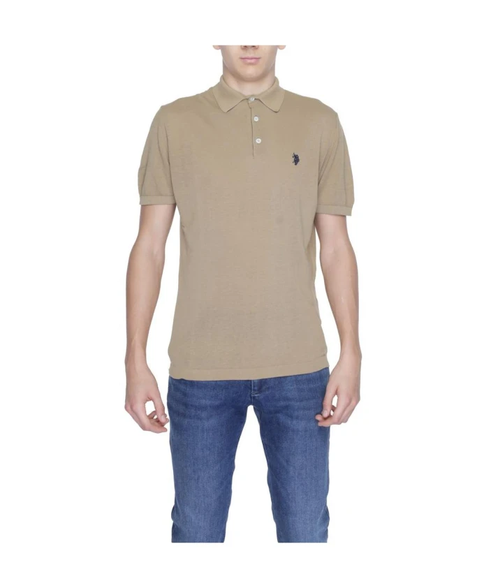 Бежевый хлопковый свитер с короткими рукавами U.S. Polo Assn., бежевый
Бежевый хлопковый свитер с короткими рукавами U.S. Polo Assn., бежевый