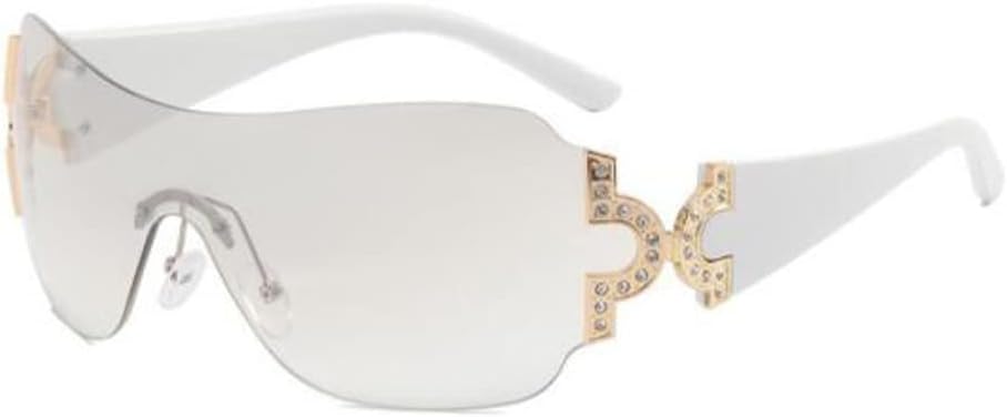 Солнцезащитные очки One Piece UV400 с защитой от ультрафиолета, без оправы, футуристические солнцезащитные очки обтекаемой формы, металлические солнцезащитные очки с бриллиантами PUB, White Frame Light Mercury
Солнцезащитные очки One Piece UV400 с защитой от ультрафиолета, без оправы, футуристические солнцезащитные очки обтекаемой формы, металлические солнцезащитные очки с бриллиантами PUB, White Frame Light Mercury