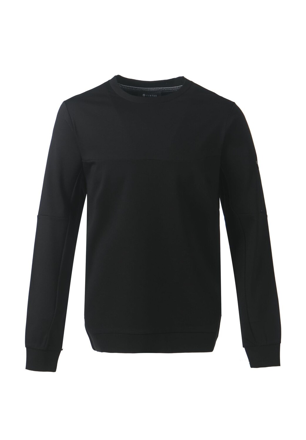 Толстовка Leislon M с круглым вырезом и практичным карманом на рукаве VIRTUS, черный 
Толстовка Leislon M с круглым вырезом и практичным карманом на рукаве VIRTUS, черный