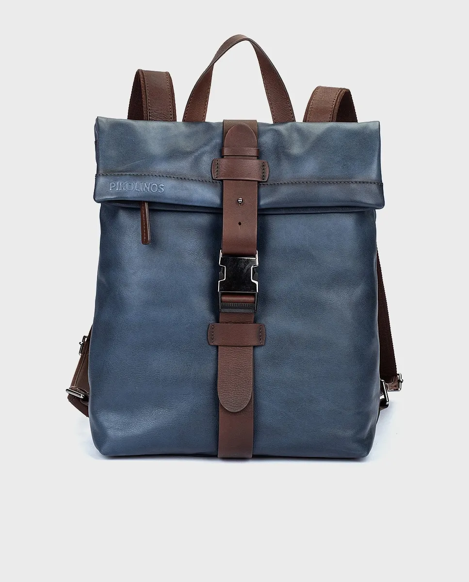 Мужской кожаный рюкзак с застёжкой-молнией Pikolinos, синий 
Мужской кожаный рюкзак с застёжкой-молнией Pikolinos, синий