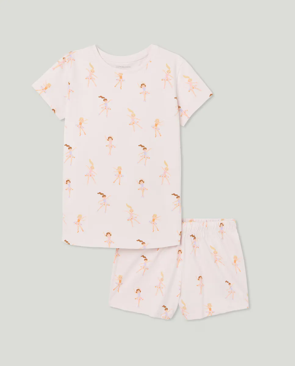 Короткая пижама для девочек с принтом по всей поверхности Cotton Juice, розовый
Короткая пижама для девочек с принтом по всей поверхности Cotton Juice, розовый