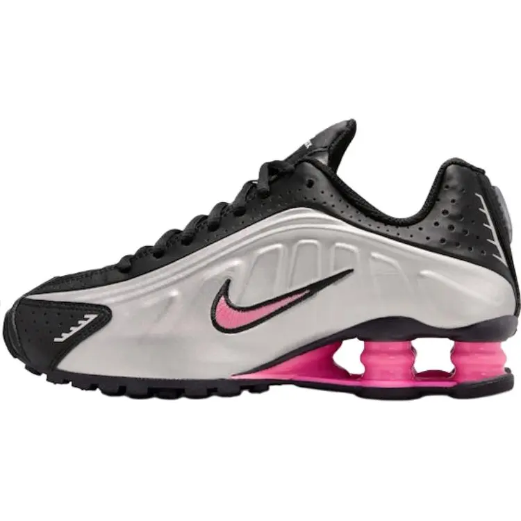 Nike Shox R4 Low top детские кроссовки для бега black silver pink unisex
Nike Shox R4 Low top детские кроссовки для бега black silver pink unisex