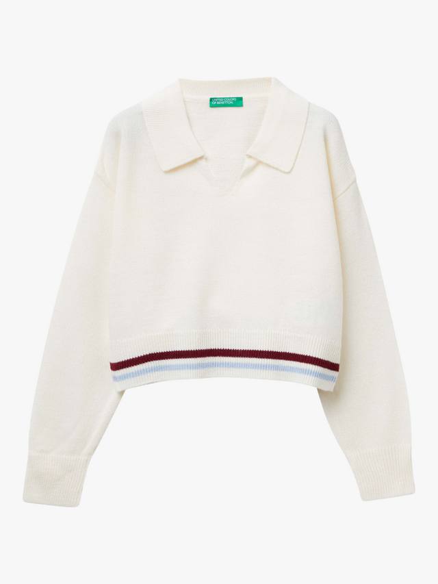 Детский вязаный поло с длинными рукавами Benetton, White
Детский вязаный поло с длинными рукавами Benetton, White