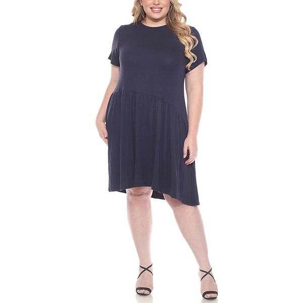Платье-трапеция с асимметричной талией и короткими рукавами Plus size Wm Fashion, Navy
Платье-трапеция с асимметричной талией и короткими рукавами Plus size Wm Fashion, Navy