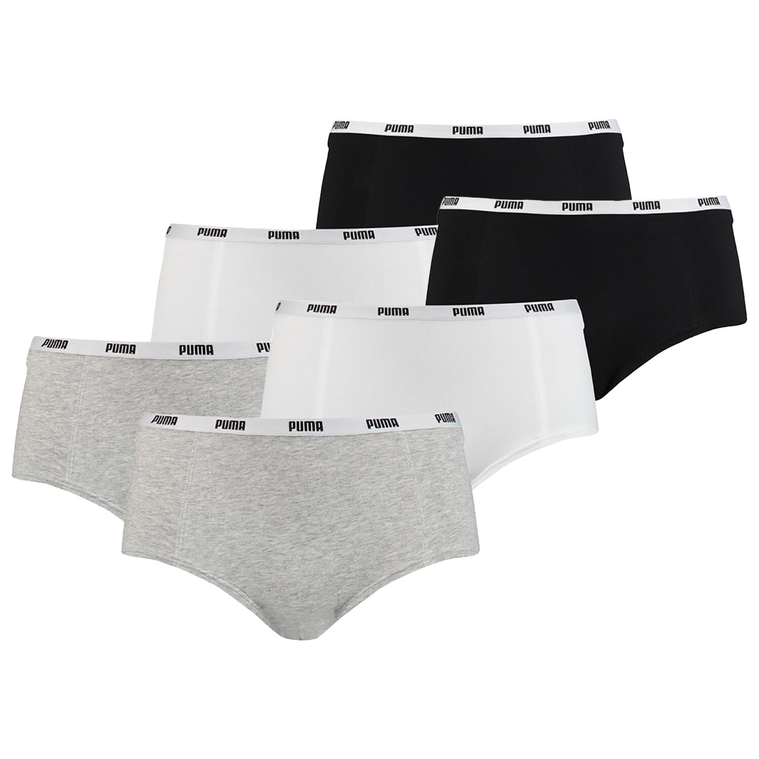 Трусы Puma Panty 6er Pack, цвет Grau/Weiß/Schwarz 
Трусы Puma Panty 6er Pack, цвет Grau/Weiß/Schwarz