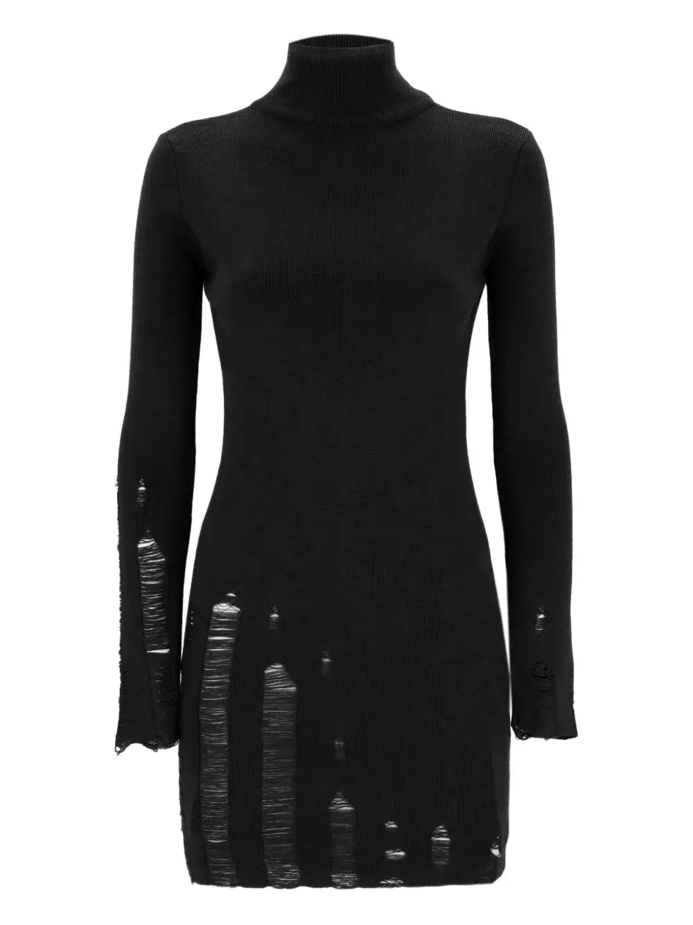 Трикотажное платье мини с высоким воротником Laneus, черный
Трикотажное платье мини с высоким воротником Laneus, черный